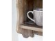Hnědá antik dřevěná nástěnná polička s přihrádkami a háčky Plate Rack - 80*20*55 cm Chic Antique