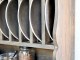 Hnědá antik dřevěná nástěnná polička s přihrádkami a háčky Plate Rack - 80*20*55 cm Chic Antique