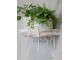 Krémová antik litinová konzole s ornamentem - 25*4*25 cm Chic Antique