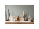Béžová dekorace porcelánový domek s Led světýlky Christmas House M - 7*6*16 cm Clayre & Eef