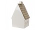 Béžová dekorace porcelánový domek s Led světýlky Christmas House L - 10*8*16 cm Clayre & Eef