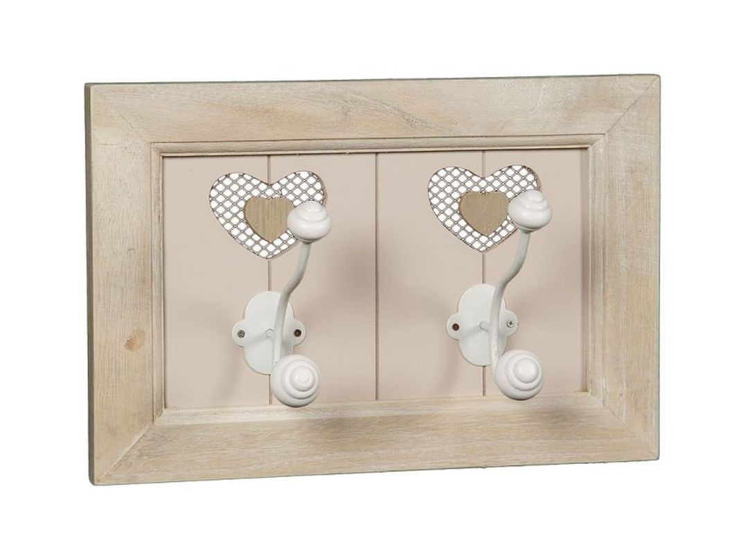 Přírodní dřevěný nástěnný věšák se 2 háčky Country - 33*11*22 cm Ambiente Přírodní dřevěný nástěnný věšák se 2 háčky Country - 33*11*22 cm Ambiente