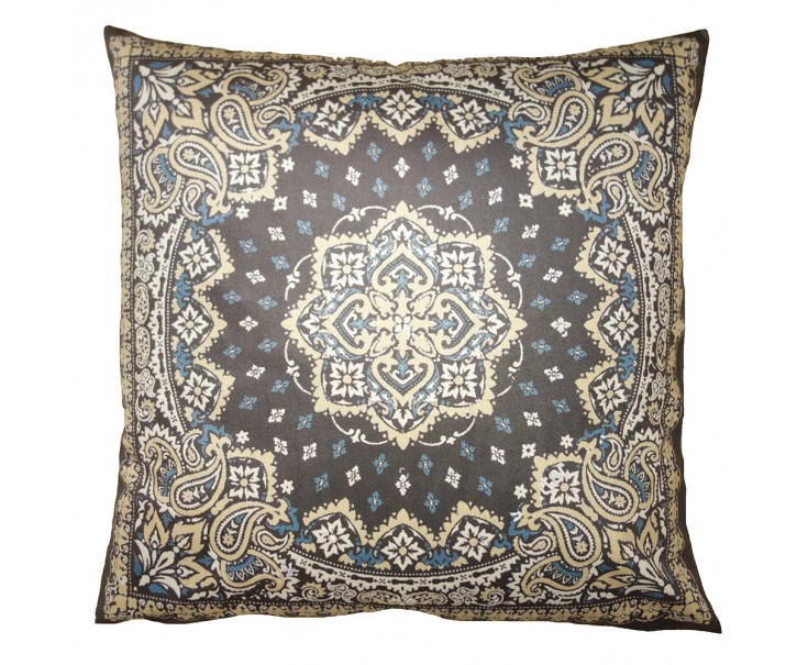 Béžovo-hnědý povlak na polštář s ornamenty - 45*45 cm Clayre & Eef