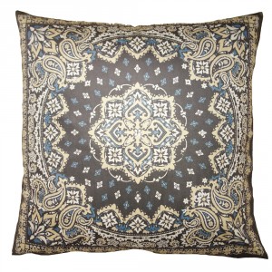 Béžovo-hnědý povlak na polštář s ornamenty - 45*45 cm