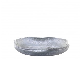 Zinkový antik plechový podnos s ohnutým okrajem Wavy S - Ø 15,5*2,5 cm