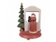 Červená vánoční hrací skříňka Santa s dětmi a stromkem - 14*11*23 cm Clayre & Eef