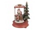 Červená vánoční hrací skříňka Santa s dětmi a stromkem - 14*11*23 cm Clayre & Eef
