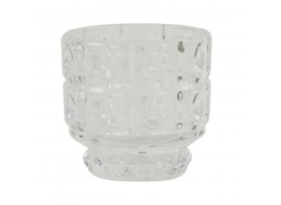Transparentní skleněný svícen Bobbi - Ø 9*8,5 cm