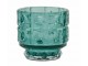 Tyrkysový skleněný svícen Bobbi turquoise - Ø 9*8,5 cm Light & Living