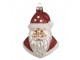 Vánoční skleněná ozdoba hlava Santa - 9*6*12 cm Clayre & Eef