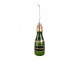 Zelená vánoční skleněná ozdoba láhev šampaňské Champagne - Ø 4*12 cm Clayre & Eef