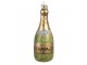 Zelená vánoční skleněná ozdoba láhev šampaňské Champagne - Ø 4*12 cm Clayre & Eef