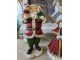 Červená vánoční dekorace socha Santa s dětmi - 10*8*21 cm Clayre & Eef