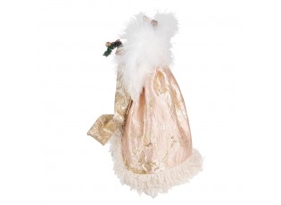 Anděl ve zdobných růžových šatech na špičku stromku Angel Chris - 21*12*35 cm