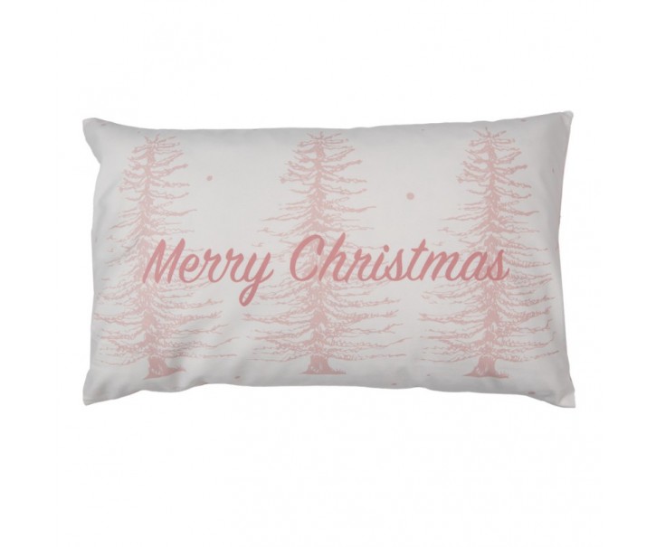 Zimní růžový povlak na polštář Merry Christmas - 30*50 cm Clayre & Eef