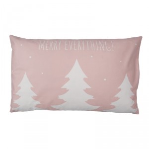Zimní růžový povlak na polštář se stromky Merry Everything - 30*50 cm