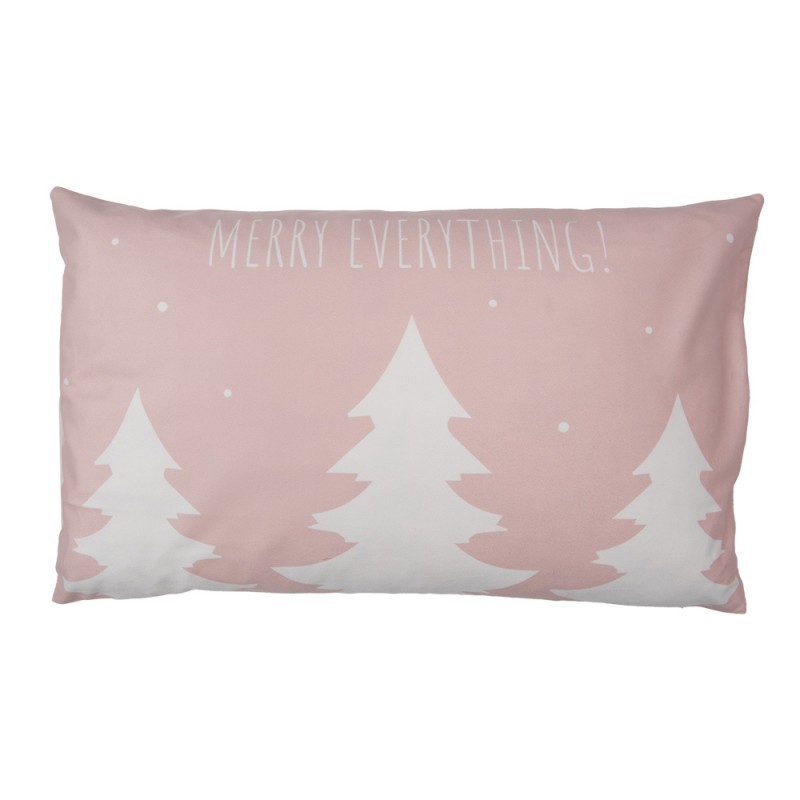 Zimní růžový povlak na polštář se stromky Merry Everything - 30*50 cm Clayre & Eef Zimní růžový povlak na polštář se stromky Merry Everything - 30*50 cm Clayre & Eef