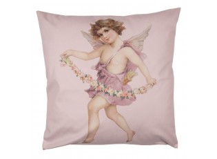 Růžový povlak na polštář s andělem Angel - 45*45 cm