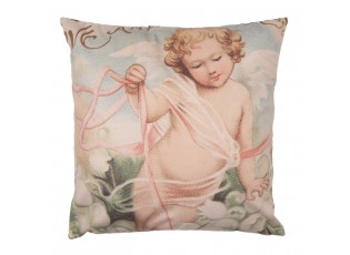Růžový povlak na polštář s andělem Angel - 45*45 cm