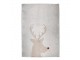 Béžový plyšový pléd s jelenem Deer - 130*170 cm Clayre & Eef