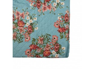 Modrý přehoz na jednolůžko s květinovým motivem Flowery - 140*220 cm