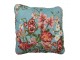 Modrý povlak na polštář s květinovým motivem Flowery - 40*40 cm Clayre & Eef