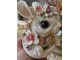 Dekorativní soška králíček v šálku posetý květinami - 13*10*15cm Clayre & Eef