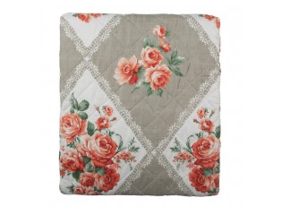 Šedý přehoz na dvoulůžko s květinovým motivem Flowery - 240*260 cm