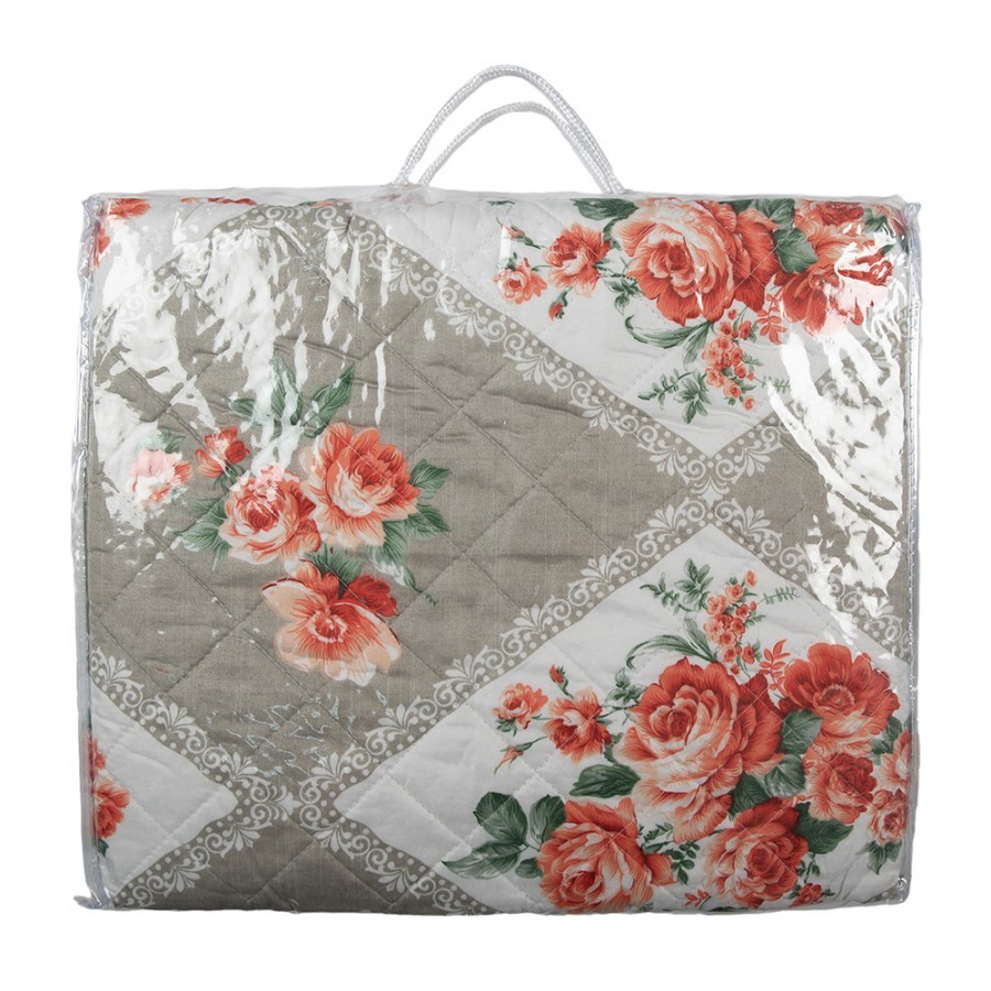 Šedý přehoz na jednolůžko s květinovým motivem Flowery - 140*220 cm Clayre & Eef Šedý přehoz na jednolůžko s květinovým motivem Flowery - 140*220 cm Clayre & Eef