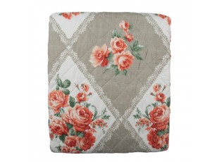 Šedý přehoz na jednolůžko s květinovým motivem Flowery - 140*220 cm
