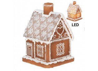 Vánoční perníková chaloupka s Led světýlky Gingerbread House - 13*13*18cm/ 3*AAA