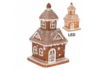 Vánoční perníková chaloupka s Led světýlky Gingerbread House - 14*14*25cm/ 3*AAA