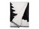 Bílo-černý plyšový pléd se stromky Black&White X-Mas - 130*170 cm Clayre & Eef