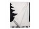 Bílo-černý plyšový pléd se stromky Black&White X-Mas - 130*170 cm Clayre & Eef