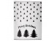 Bílo-černý plyšový pléd se stromky Black&White X-Mas - 130*170 cm Clayre & Eef