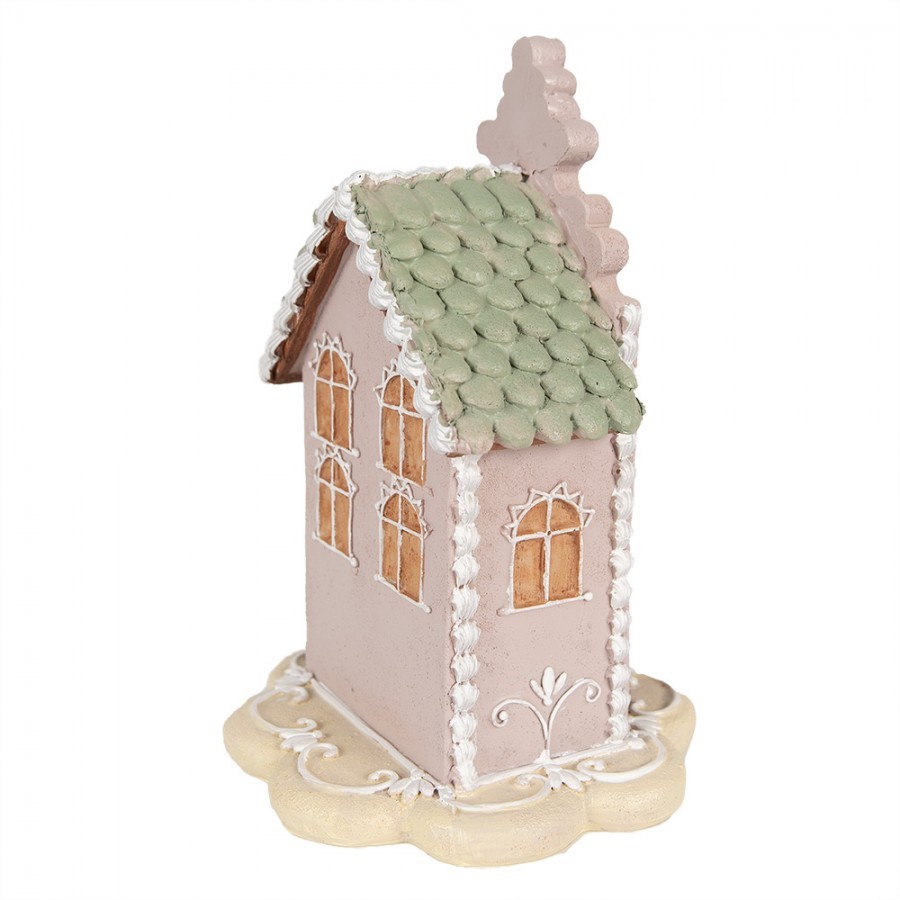 Růžová perníková chaloupka Gingerbread House - 13*13*20 cm Clayre & Eef Růžová perníková chaloupka Gingerbread House - 13*13*20 cm Clayre & Eef