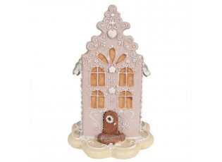 Růžová perníková chaloupka Gingerbread House - 13*13*20 cm
