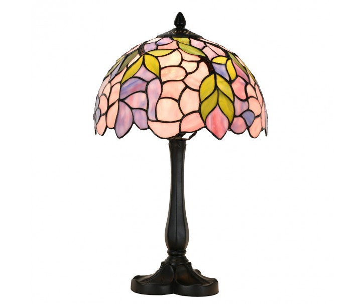 Růžová stolní lampa Tiffany LIlla - Ø 30*50 cm E27/max 1*60W Clayre & Eef