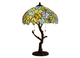 Zelená stolní lampa Tiffany Giallo - Ø 40*60 cm / E27/max 2*60W