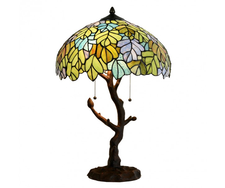 Zelená stolní lampa Tiffany Giallo - Ø 40*60 cm / E27/max 2*60W Clayre & Eef