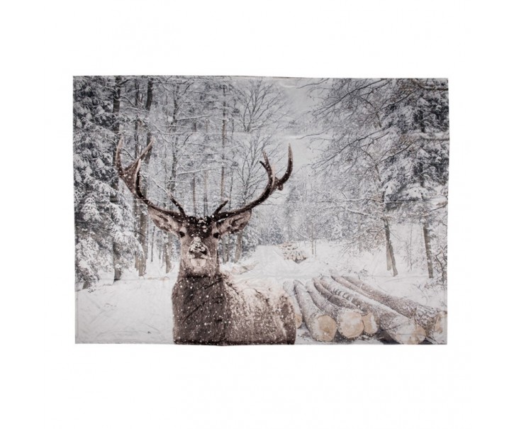Zimní plyšový pléd s jelenem Deer - 130*170 cm Clayre & Eef