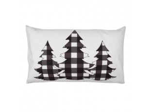 Bílý povlak na polštář se stromky Black&White X-Mas - 30*50 cm