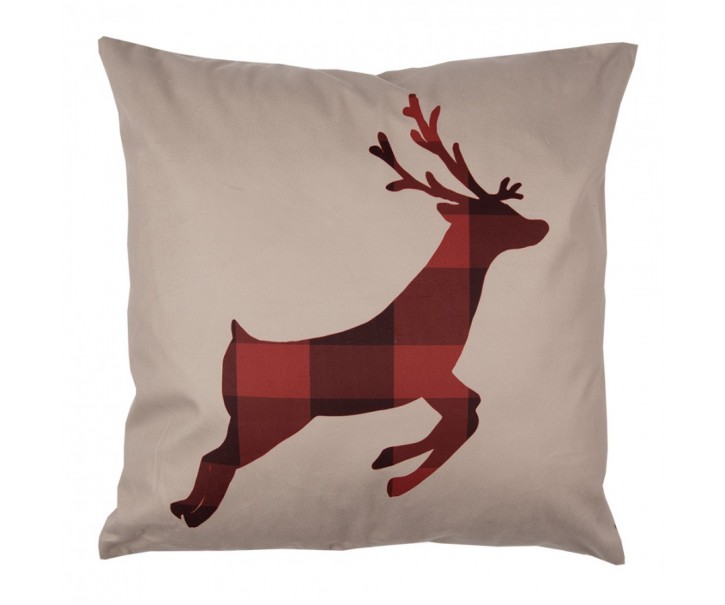 Béžový povlak na polštář s jelenem Deer - 45*45 cm Clayre & Eef