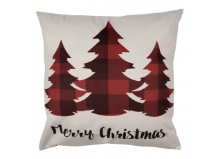 Béžový povlak na polštář se stromky Merry Christmas - 45*45 cm