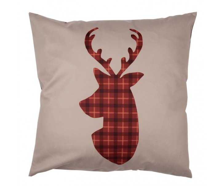 Béžový povlak na polštář s jelenem Deer - 45*45 cm Clayre & Eef