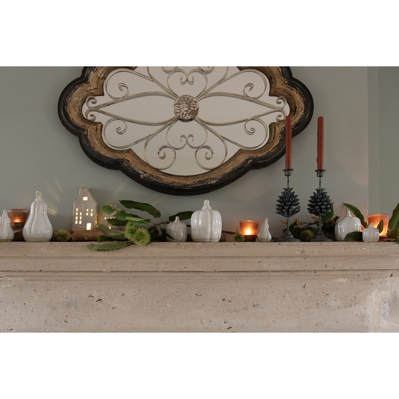 Béžová porcelánová dekorace dýně Pumpkin M - Ø 9*12 cm Clayre & Eef Béžová porcelánová dekorace dýně Pumpkin M - Ø 9*12 cm Clayre & Eef