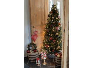 Červené antik závěsné kovové srdce L - 20*4*20 cm