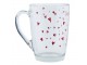 Skleněný hrnek s červenými srdíčky A Lovely Drink - 11*8*11 cm / 300 ml Clayre & Eef
