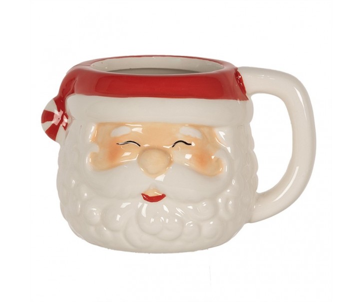 Keramický hrnek hlava Santa - 15*11*9 cm / 450 ml Clayre & Eef