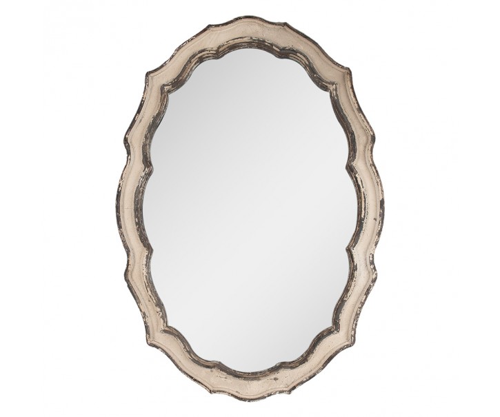 Šedobéžové antik nástěnné zrcadlo s odřením Billy - 52*3*75 cm Clayre & Eef
